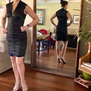 Sexy metallic cocktail dress, Nicole Miller